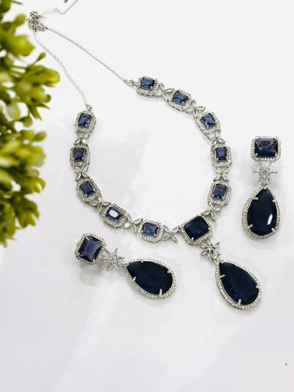 Big Purple Drop Necklace Set
