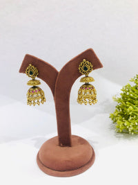 Thumbnail for Antique Gold Green Earrings