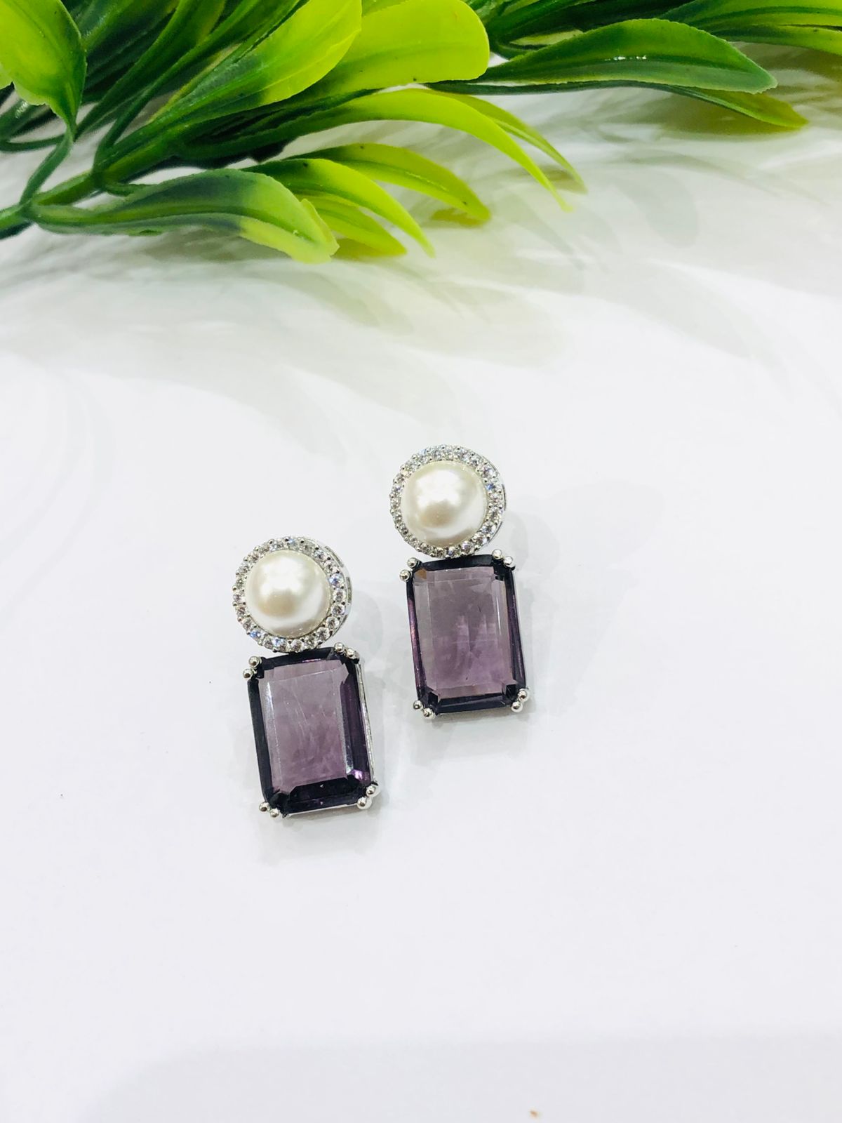 Purple Pearl Earrings