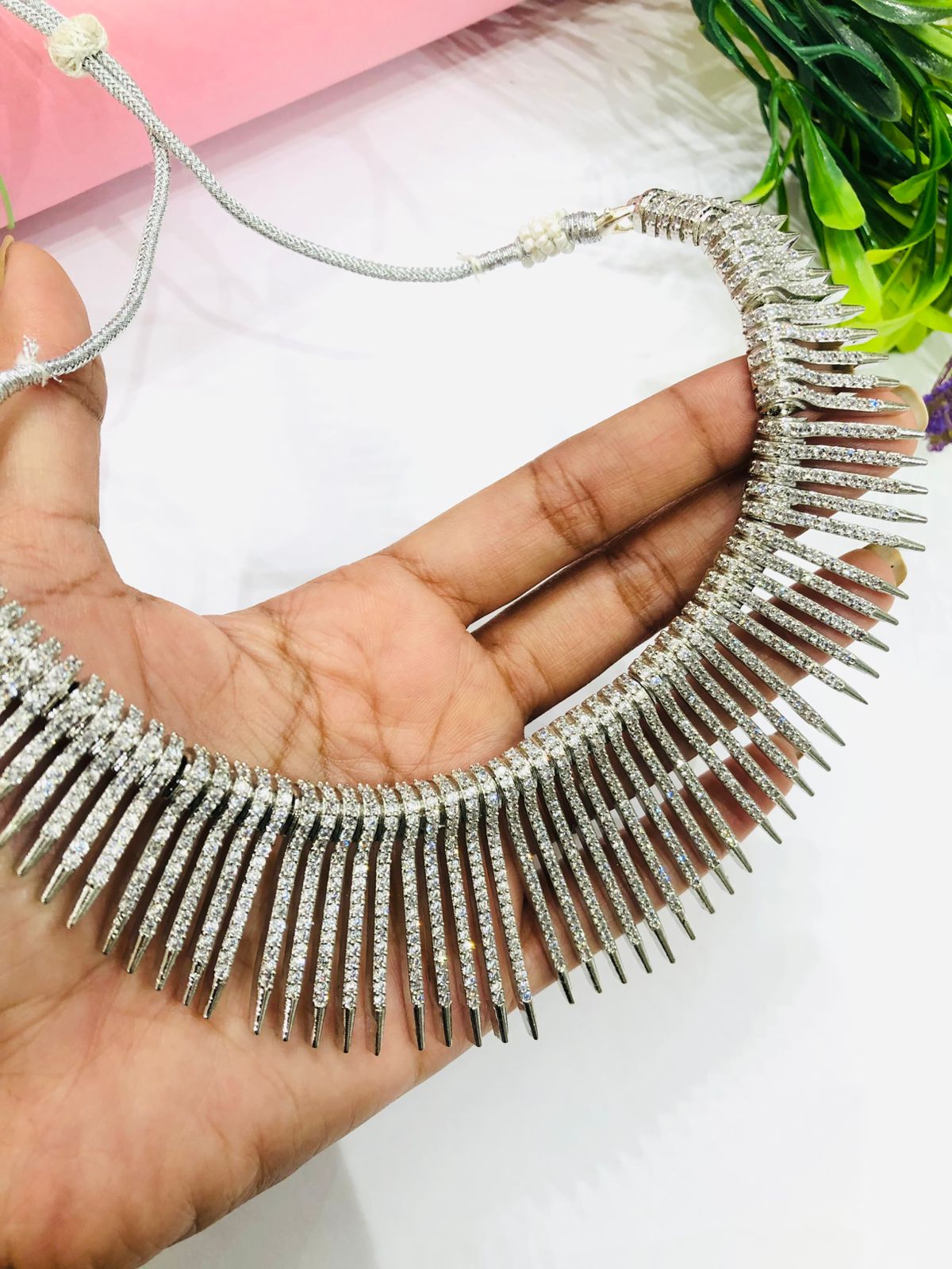 Line Diamond Necklace Set