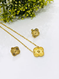 Thumbnail for Golden Flower Pendant Set
