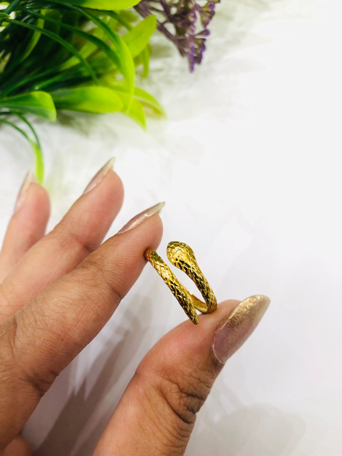 Sleek Small Snake Ring