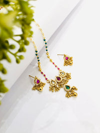 Thumbnail for Drop Ruby Crystal Pendant Set