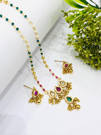 Thumbnail for Drop Ruby Crystal Pendant Set