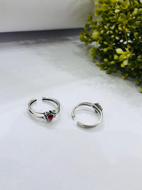 Thumbnail for 925 Silver Red Toe Ring