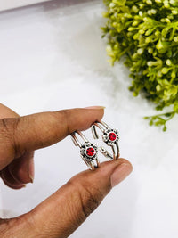 Thumbnail for 925 Silver Red Toe Ring