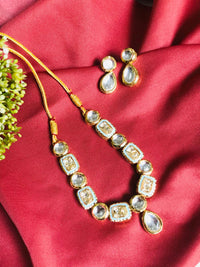 Thumbnail for Blue Polki Necklace Set