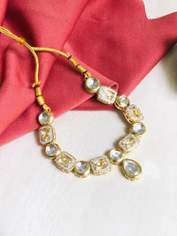 Thumbnail for Grey Polki Necklace Set