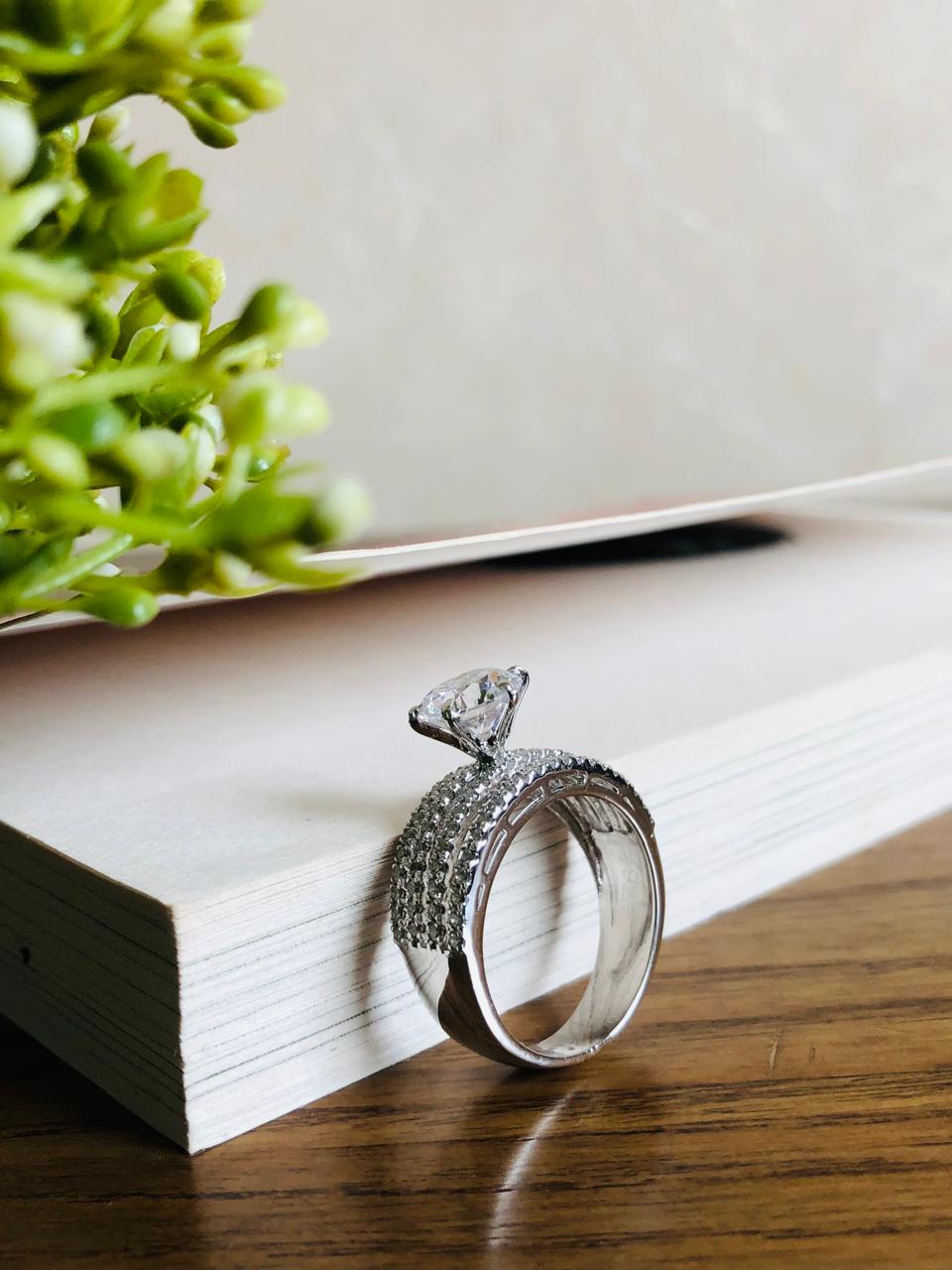 925 Silver Line Round Ring