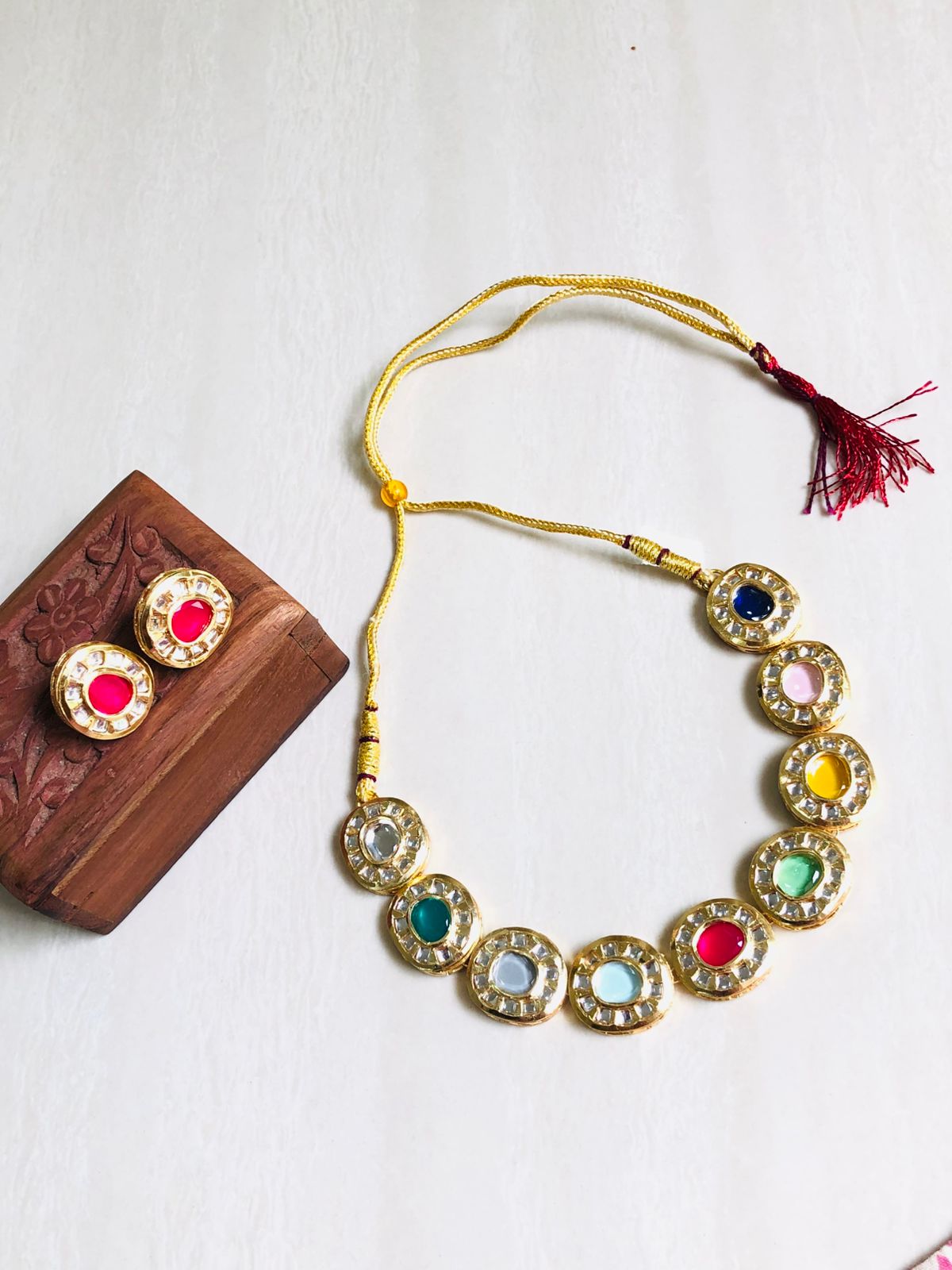 Multi Polki Necklace Set