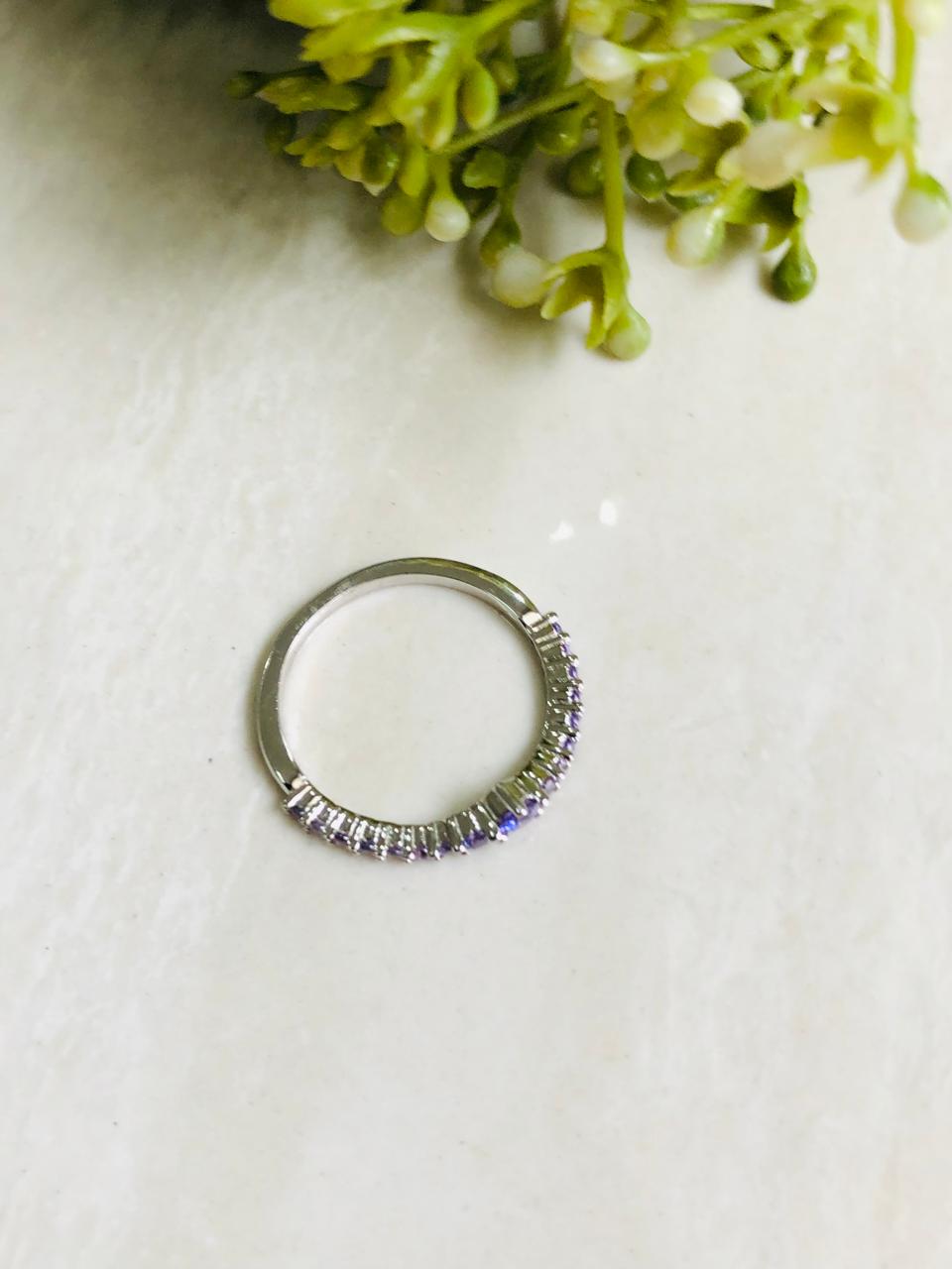 925 Silver Purple Band Ring