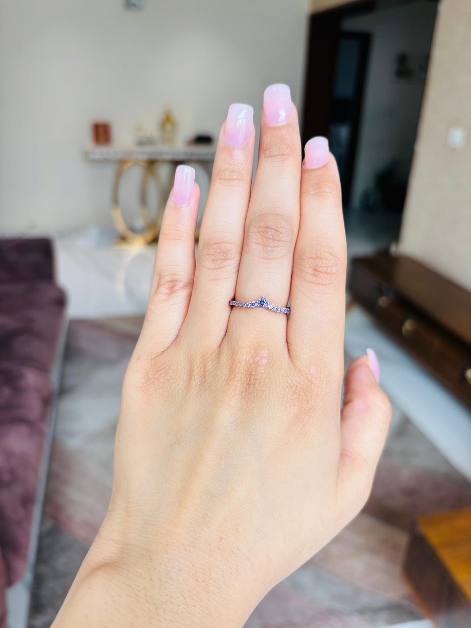 925 Silver Purple Band Ring