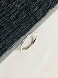 Thumbnail for 925 Silver Minimal Stone Band Ring