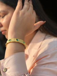 Thumbnail for Turquoise Gold Cuff Bracelet