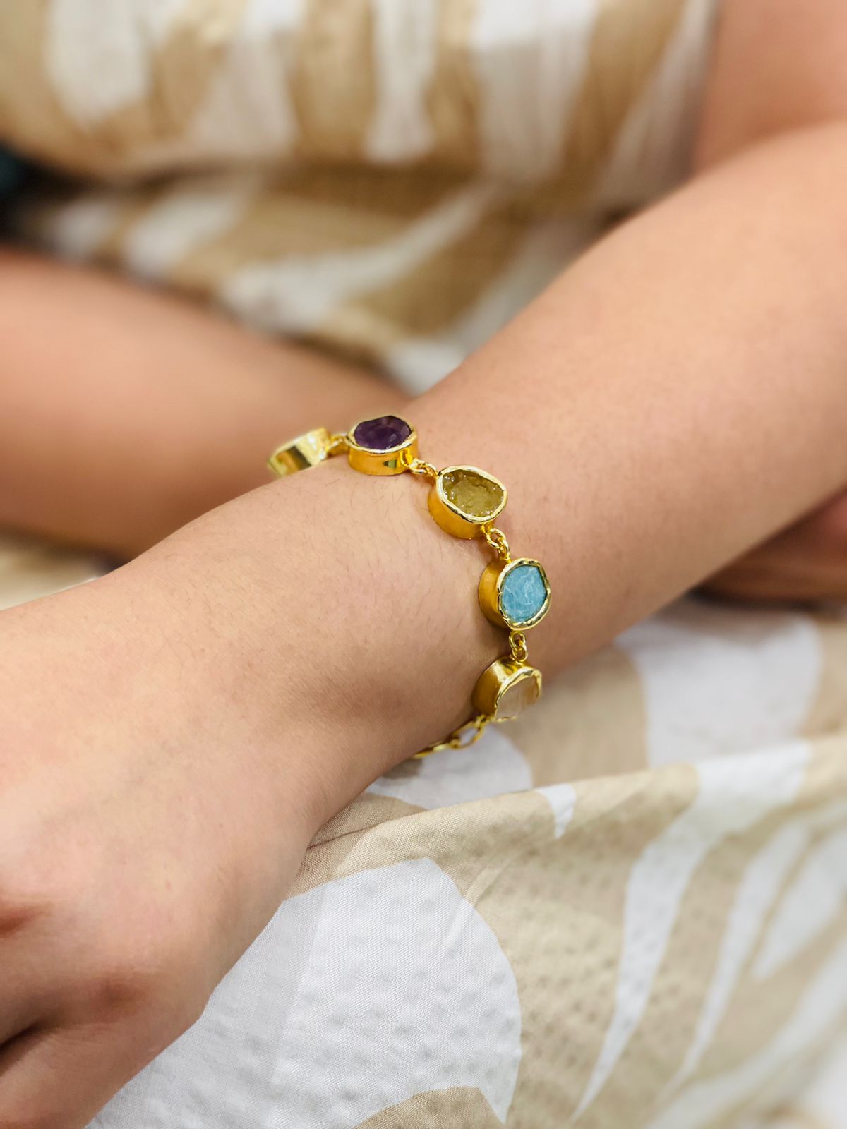 Raw Multi Stone Bracelet
