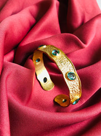 Thumbnail for Turquoise Gold Cuff Bracelet