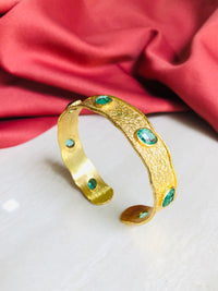 Thumbnail for Turquoise Gold Cuff Bracelet