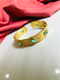 Thumbnail for Turquoise Gold Cuff Bracelet