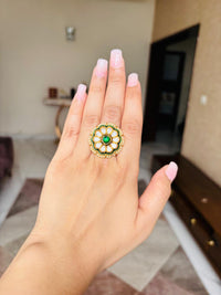 Thumbnail for Polki Pearl Green Ring
