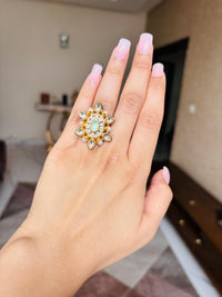 Thumbnail for Mint Pearl Kundan Ring