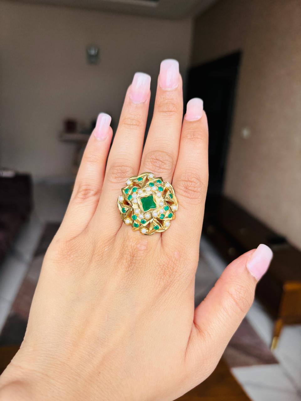 Emerald Jadau Ring