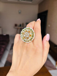 Thumbnail for Kundan Flower Ring