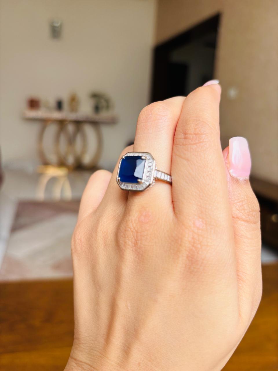 Blue Crystal Ring