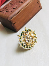 Thumbnail for Kundan Flower Ring