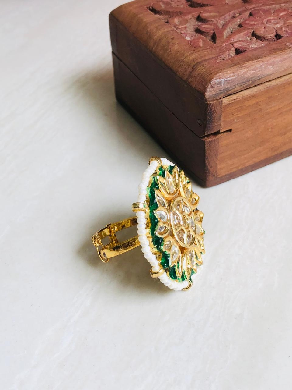 Kundan Flower Ring