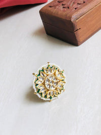 Thumbnail for Kundan Flower Ring