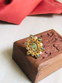 Thumbnail for Mint Pearl Kundan Ring