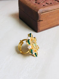 Thumbnail for Mint Pearl Kundan Ring