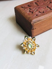 Thumbnail for Mint Pearl Kundan Ring