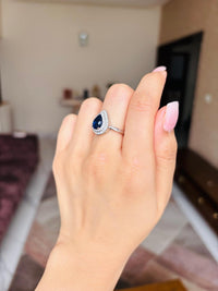 Thumbnail for 925 Silver Blue Oval Ring