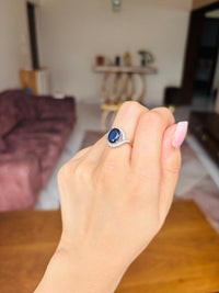 Thumbnail for 925 Silver Blue Oval Ring