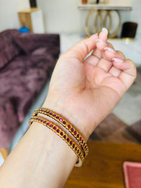 Thumbnail for Gold Ruby Bangles