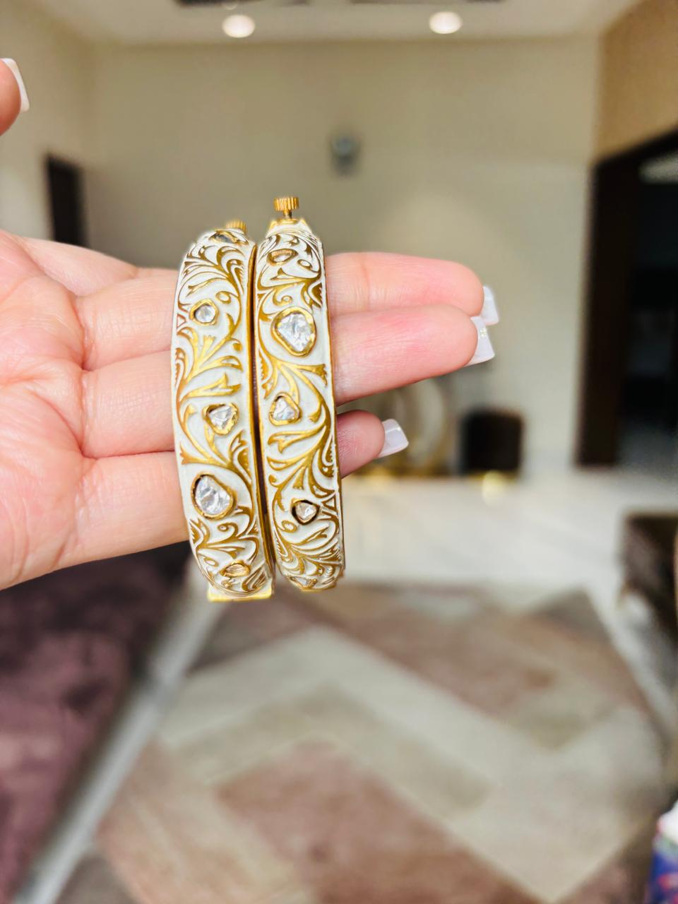 Meenakari Polki Bangles