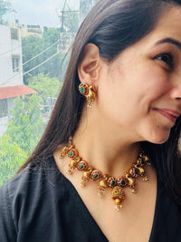Thumbnail for Gold Peacock Necklace Set
