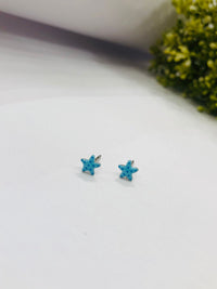 Thumbnail for 925 Silver Blue Star Earrings