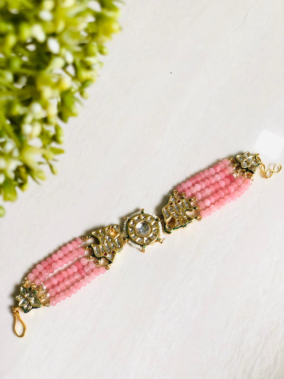 Pink Polki Bracelet