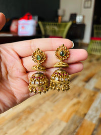 Thumbnail for Antique Gold Green Earrings