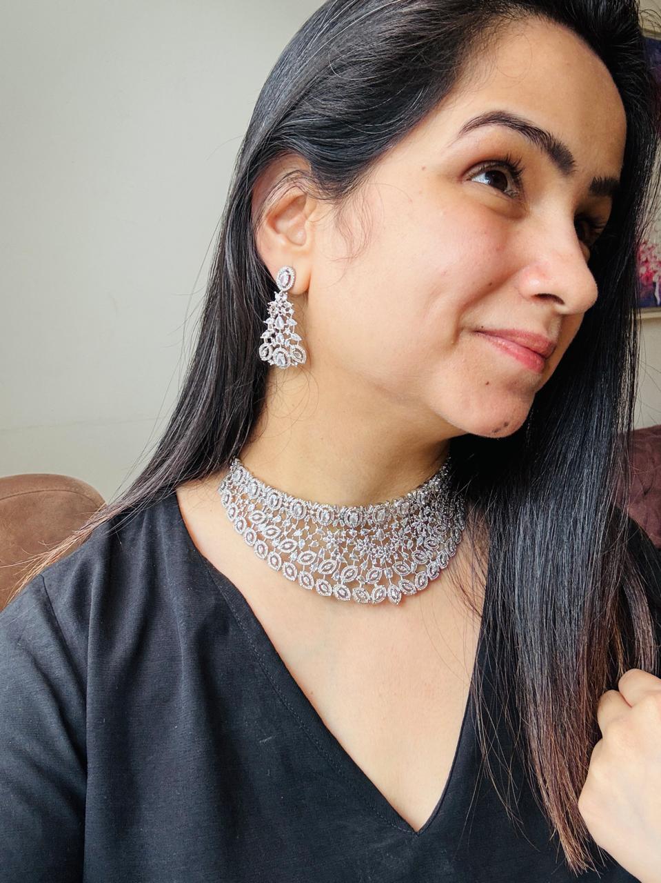 Diamond Choker Necklace Set