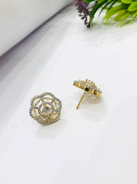 Thumbnail for Stone Golden Flower Earrings