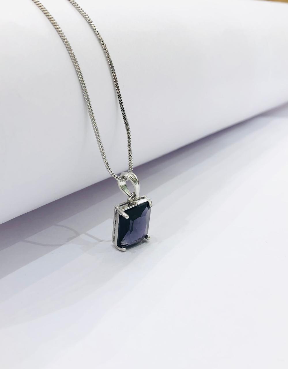 Purple Square Pendant Set