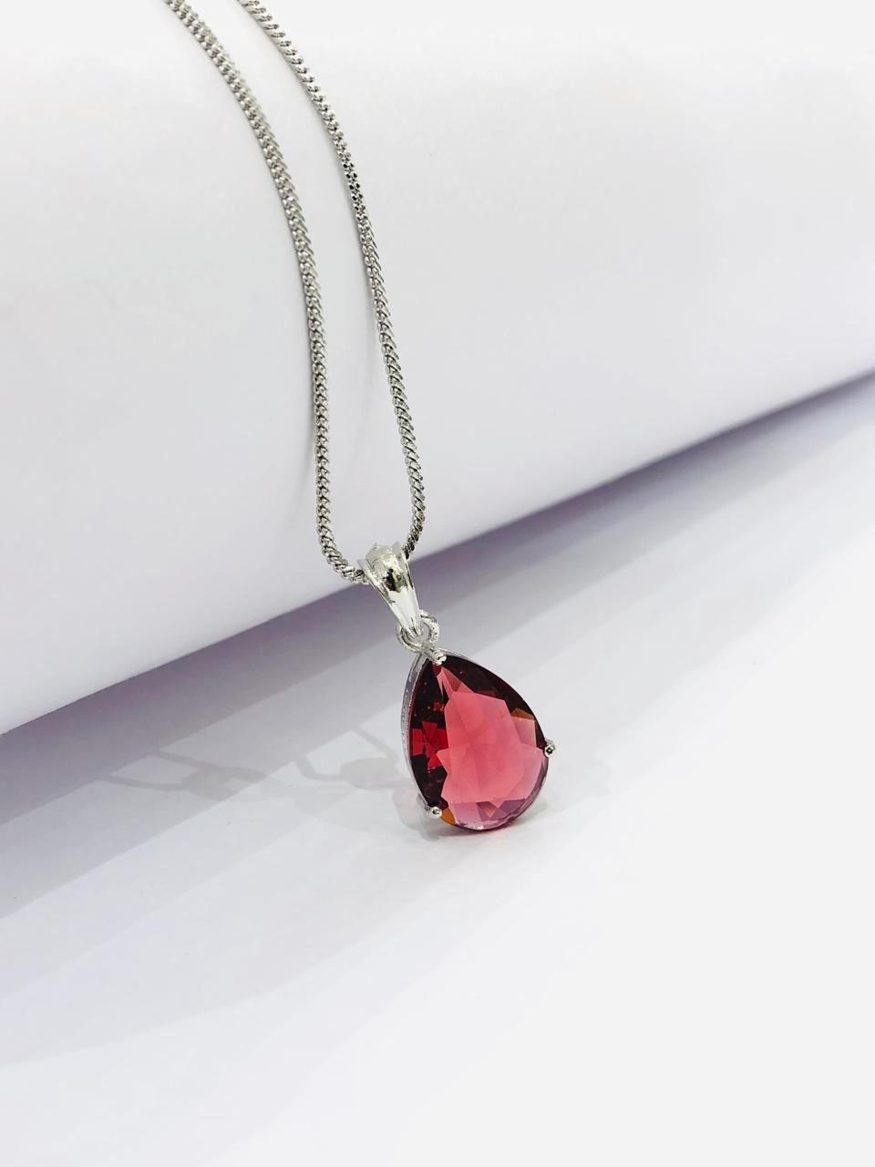 Red Drop Pendant Set