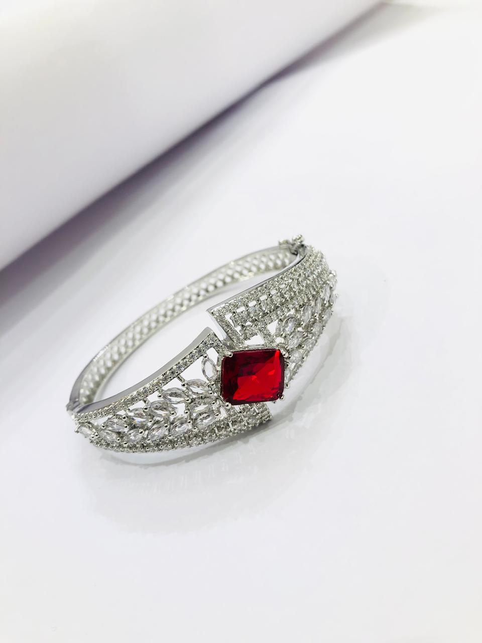 Red Stone Diamond Bracelet