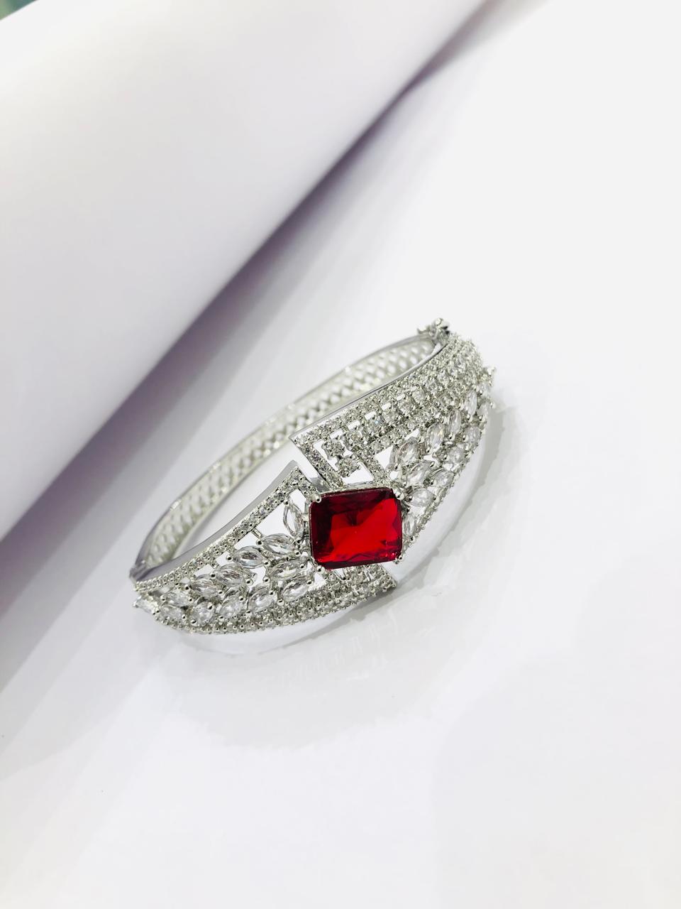 Red Stone Diamond Bracelet