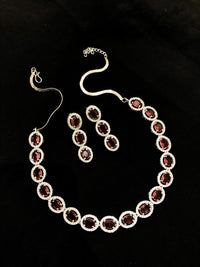Thumbnail for Ruby Oval Necklace Set