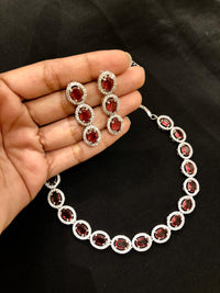 Thumbnail for Ruby Oval Necklace Set