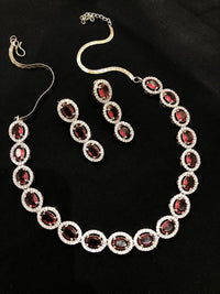 Thumbnail for Ruby Oval Necklace Set